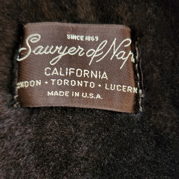 SAWYER OF NAPA VINTAGE BROWN LEATHER WOOL SHEARLING COAT JACKET SIZE 4 SIZE 6 - Picture 9 of 15